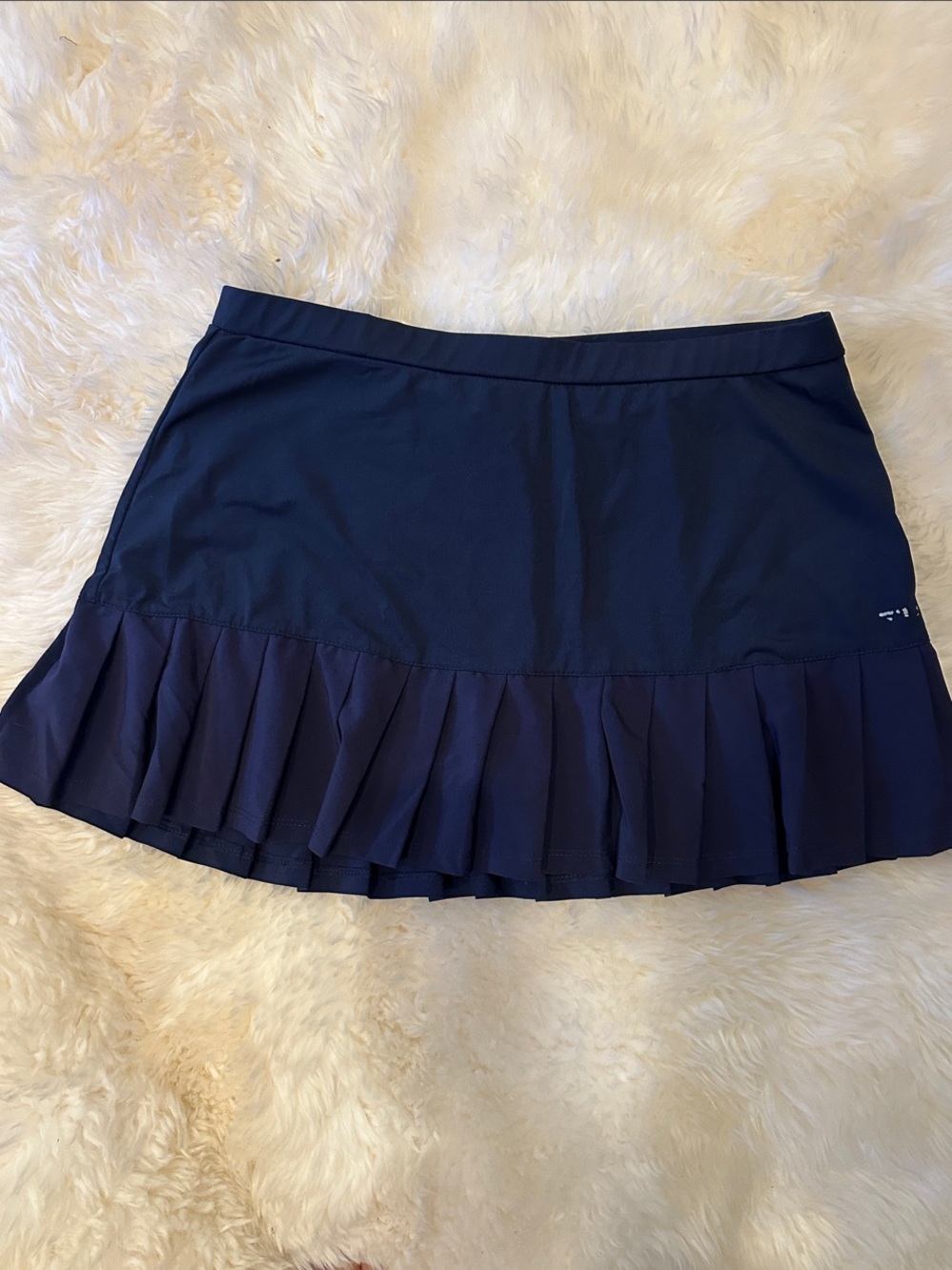 Fila Navy Pleated Hem Athletic Mini Skirt